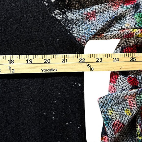 Damee Coat Abstract Painting 3 Button Half Black Half Multi XL Pockets Jacket - Picture 13 of 15